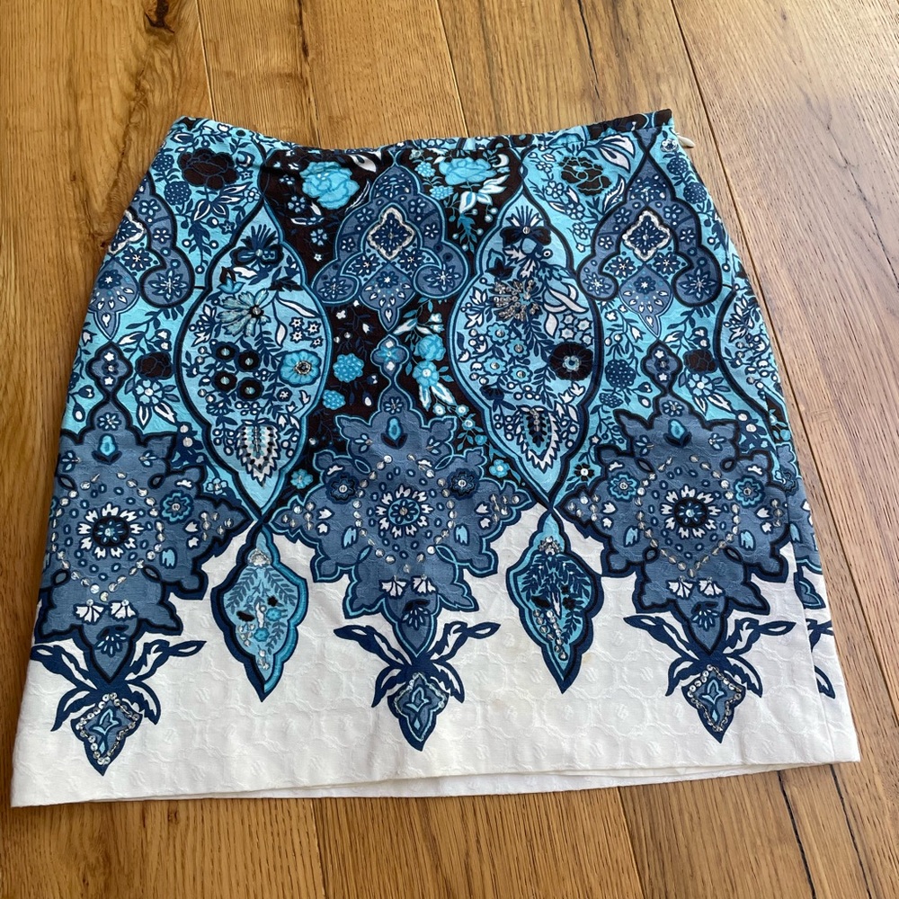 Ann Taylor Petites Blue Pencil Skirt Cocktail